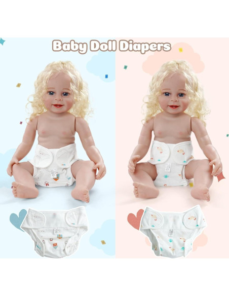 Pañales Reutilizables para Muñecas Reborn JIZHI 4 Pcs 43-61 cm