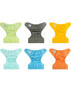 Cubiertas de Pañales de Tela Babygoal 6 Unidades Ajustables 2