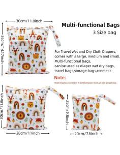 Bolsa de Pañales Impermeable ASENAPPY 3pcs Reutilizable 2