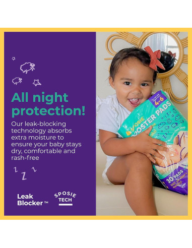 Almohadillas Aumentadoras Sposie para Pañales Nocturnos 90 ct