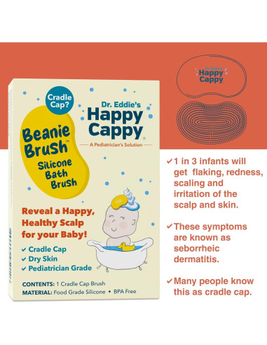 Cepillo Beanie Happy Cappy - Cuidado de costra láctea bebé