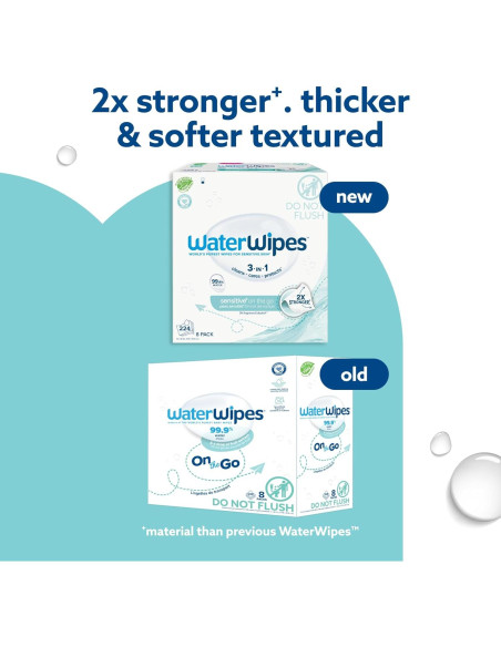 Toallitas Húmedas WaterWipes Sensitive+ 224 Unidades Hipoalergénicas