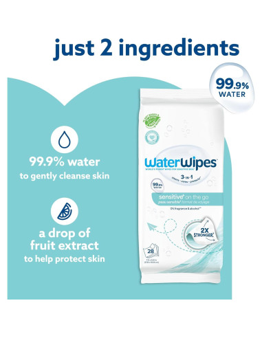 Toallitas Húmedas WaterWipes Sensitive+ 224 Unidades Hipoalergénicas