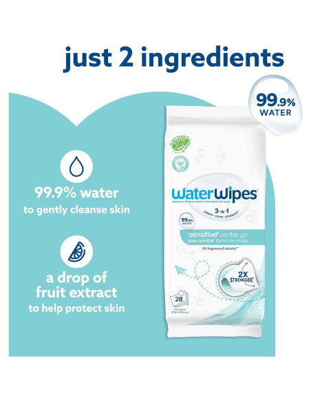 Toallitas Húmedas WaterWipes Sensitive+ 224 Unidades Hipoalergénicas