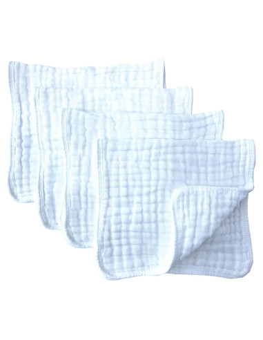 Paños de Eructo Grande 4 Pack Synrroe 100% Algodón Absorbentes