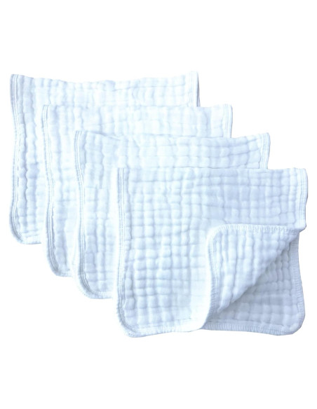 Paños de Eructo Grande 4 Pack Synrroe 100% Algodón Absorbentes