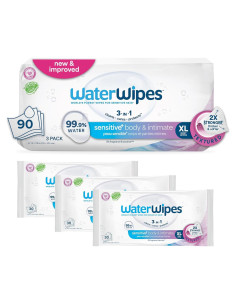 Toallitas Húmedas WaterWipes+ para Cuerpo e Íntimas 90 Unidades