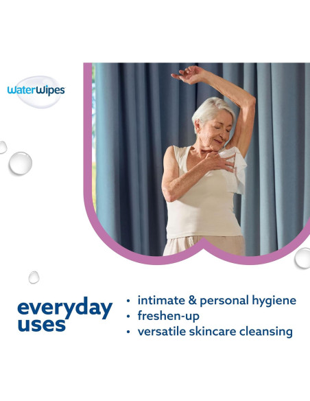 Toallitas Húmedas WaterWipes+ para Cuerpo e Íntimas 90 Unidades
