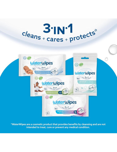 Toallitas Húmedas WaterWipes+ para Cuerpo e Íntimas 90 Unidades
