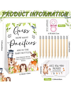 Juego de Baby Shower Roowest 512 Piezas Adivina Chupetes 2