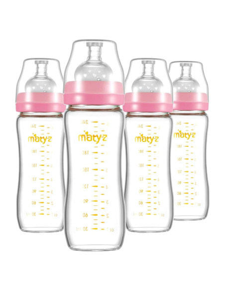 Botella de Alimentación de Leche Materna Matyz 4 Pzas Vidrio 236 ml