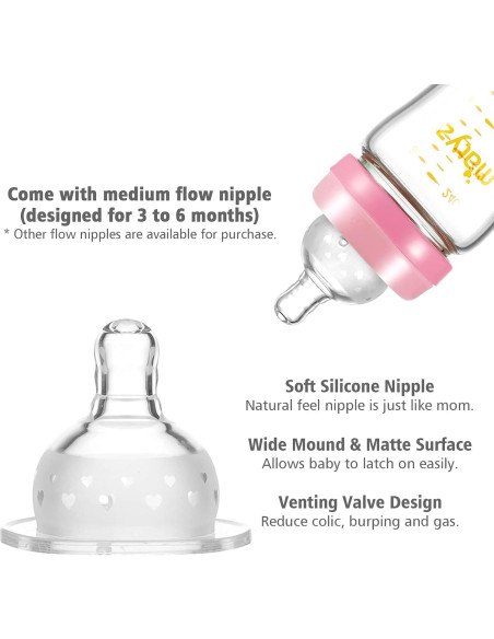 Botella de Alimentación de Leche Materna Matyz 4 Pzas Vidrio 236 ml