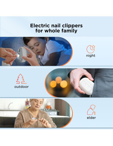 Cortauñas Eléctrico 3 en 1 Shenzhen M7 con Luz LED