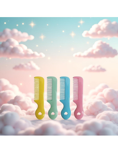 Paquete de 4 Peines para Bebés Htppzjr - Cuidado Suave Cuero Cabelludo