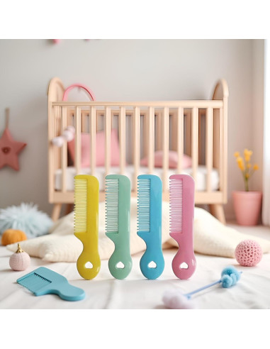 Paquete de 4 Peines para Bebés Htppzjr - Cuidado Suave Cuero Cabelludo