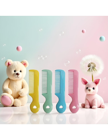 Paquete de 4 Peines para Bebés Htppzjr - Cuidado Suave Cuero Cabelludo