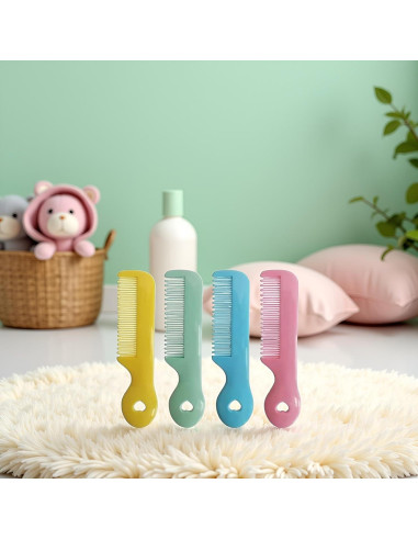 Paquete de 4 Peines para Bebés Htppzjr - Cuidado Suave Cuero Cabelludo