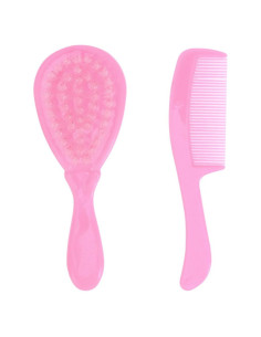 Conjunto Cepillo y Peine para Bebés HEALLILY Rosa 12x4.5cm