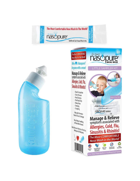 Kit de Lavado Nasal Nasopure 4 Oz + 4 Paquetes de Sal