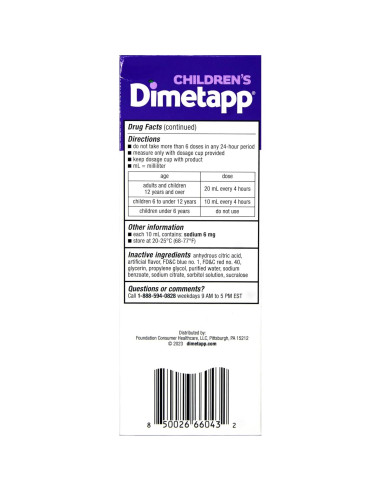 Dimetapp Frío y Alergia Líquido Niños 236.6 ml Sabor Uva