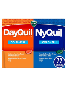 Vicks DayQuil y NyQuil 72 Cápsulas - Alivio Resfriado y Gripe