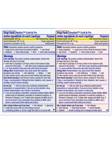 Vicks DayQuil y NyQuil 72 Cápsulas - Alivio Resfriado y Gripe