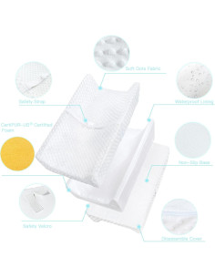 Almohadilla para Cambiar Pañales YENING Blanca 27x16cm Impermeable 2