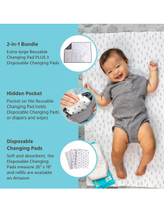 Almohadilla de Cambio de Pañales J.L. Childress - Portátil y Desechable 2