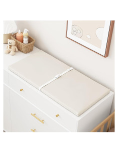Almohadilla Cambiadora Bebés Impermeable PU 80x40 cm Blanco Roto