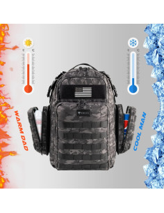 Mochila de Pañales Dinictis Camuflaje Negro 40L Impermeable 2