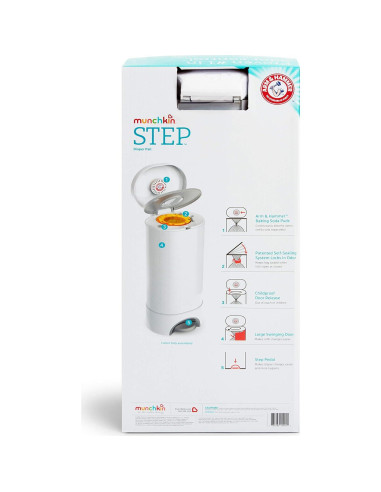 Cubo de Pañales Munchkin Step con Control de Olores y Bicarbonato