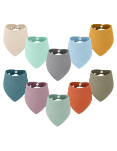 Baberos de Muselina 100% Algodón Accmor 10 Piezas Bebés