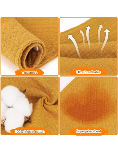 Baberos de Muselina 100% Algodón Accmor 10 Piezas Bebés