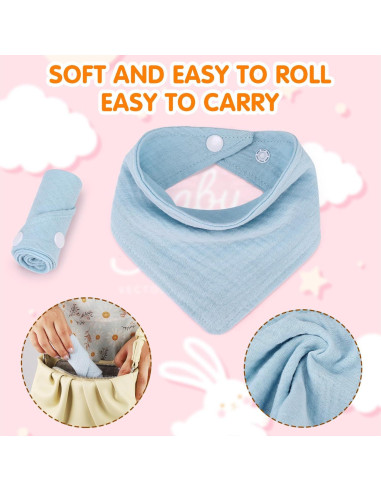 Baberos de Muselina 100% Algodón Accmor 10 Piezas Bebés