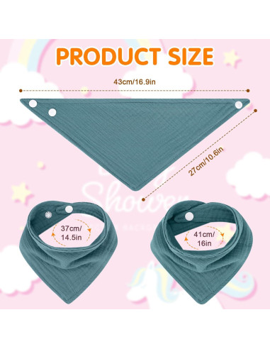 Baberos de Muselina 100% Algodón Accmor 10 Piezas Bebés