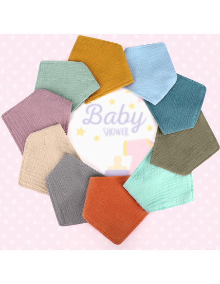 Baberos de Muselina 100% Algodón Accmor 10 Piezas Bebés