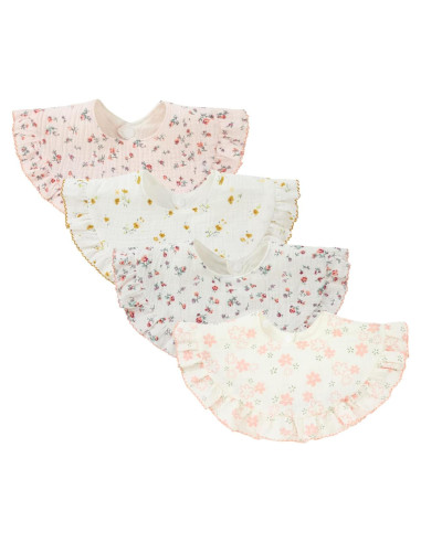 4 Baberos de Muselina Unisex Algodón para Bebés 0-36 Meses