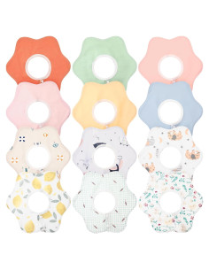 Baberos Impermeables JaGely 12 Piezas 360 Rotar Algodón Bebé