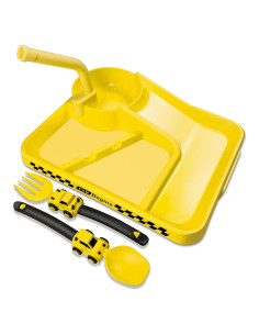 Set de Platos y Utensilios de Construcción Deinyi - Amarillo