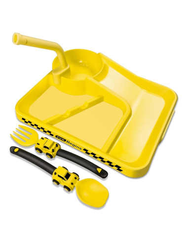 Set de Platos y Utensilios de Construcción Deinyi - Amarillo