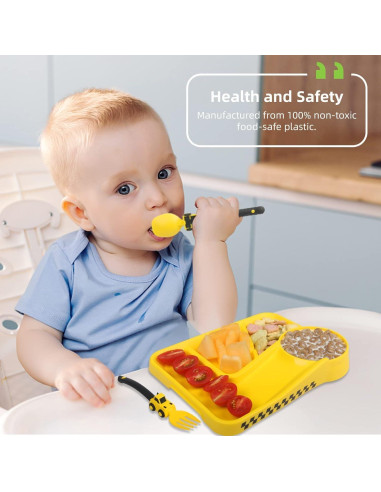 Set de Platos y Utensilios de Construcción Deinyi - Amarillo