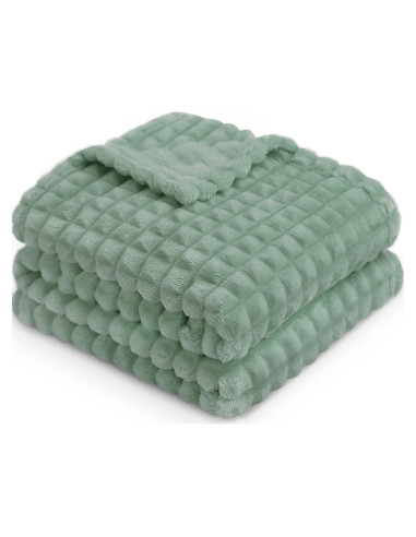 Manta de Franela 3D HOMRITAR Verde Salvia 76x102 cm Unisex