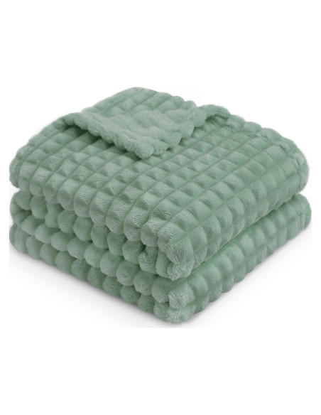 Manta de Franela 3D HOMRITAR Verde Salvia 76x102 cm Unisex