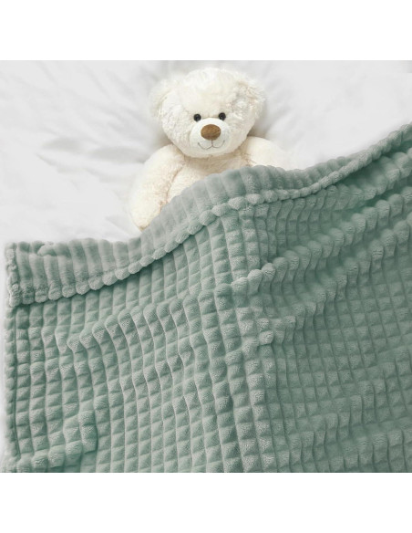 Manta de Franela 3D HOMRITAR Verde Salvia 76x102 cm Unisex