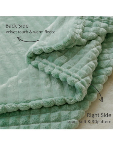 Manta de Franela 3D HOMRITAR Verde Salvia 76x102 cm Unisex