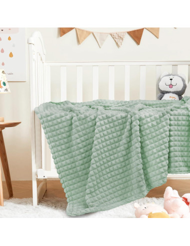 Manta de Franela 3D HOMRITAR Verde Salvia 76x102 cm Unisex