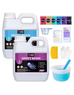 Kit de Resina Epoxy Cristalina LET'S RESIN 2x40oz con Mica