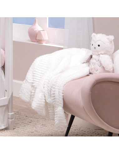 Manta de bebé de lujo Lambs & Ivy Chevron Rizada 76.2x101.6cm