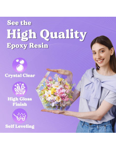 Kit de Resina Epoxy Cristalina LET'S RESIN 2x40oz con Mica 2
