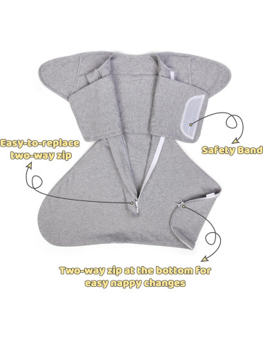 Saco de Sueño Mikccer para Bebés 0-3 meses Gris